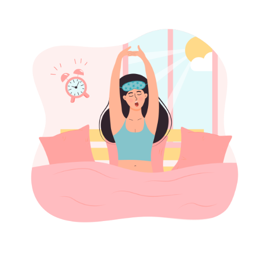 mujer despertando para comenzar su Rutina